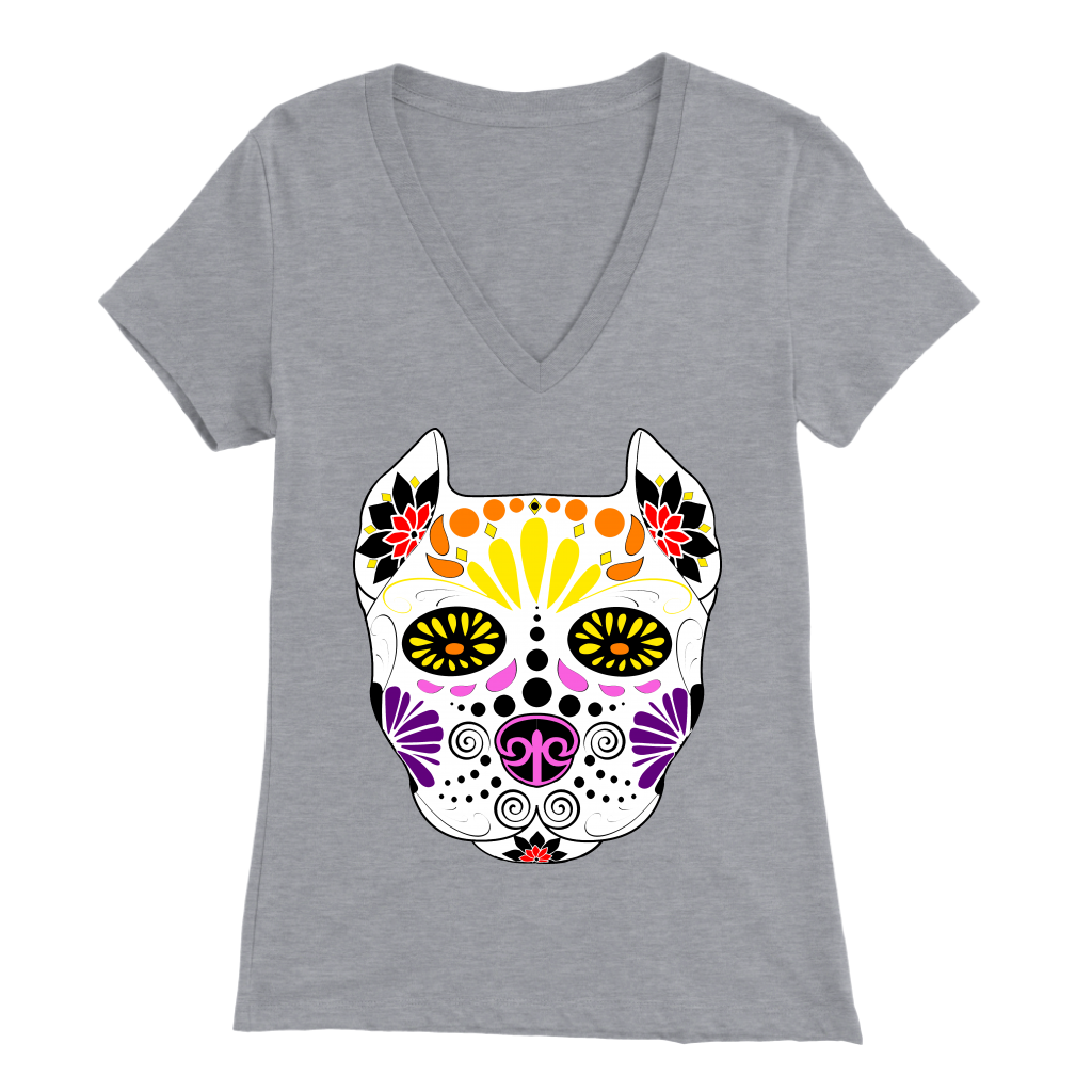 Sugar Skull Womens V-Neck