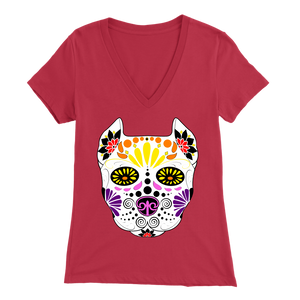 Sugar Skull Womens V-Neck