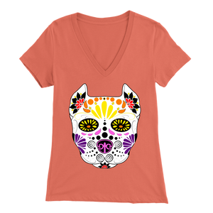 Sugar Skull Womens V-Neck