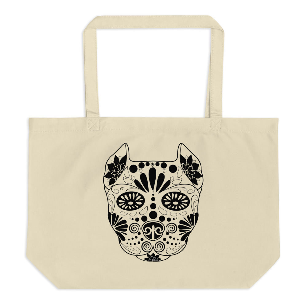 Sugar Skull Large organic tote bag