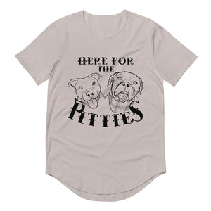 Here For The Pitties Men's Curved Hem T-Shirt