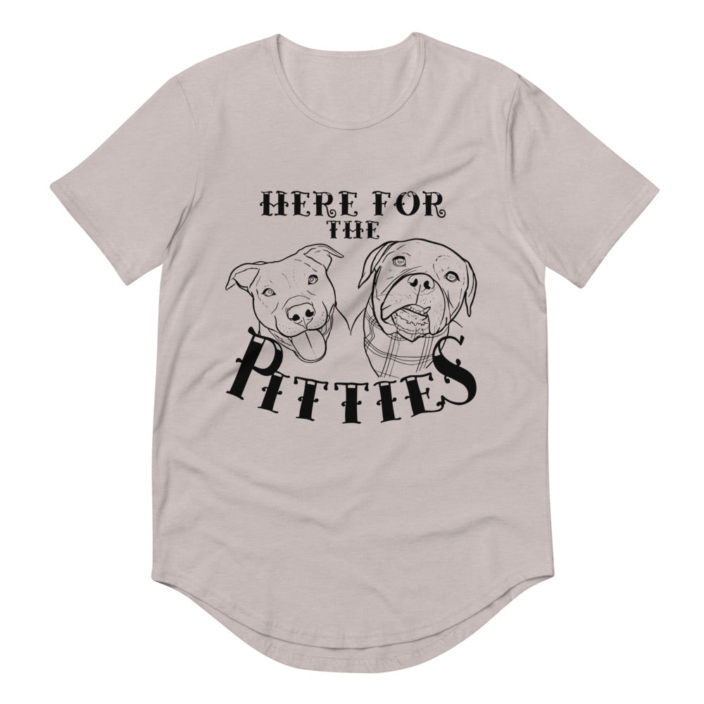 Here For The Pitties Men's Curved Hem T-Shirt